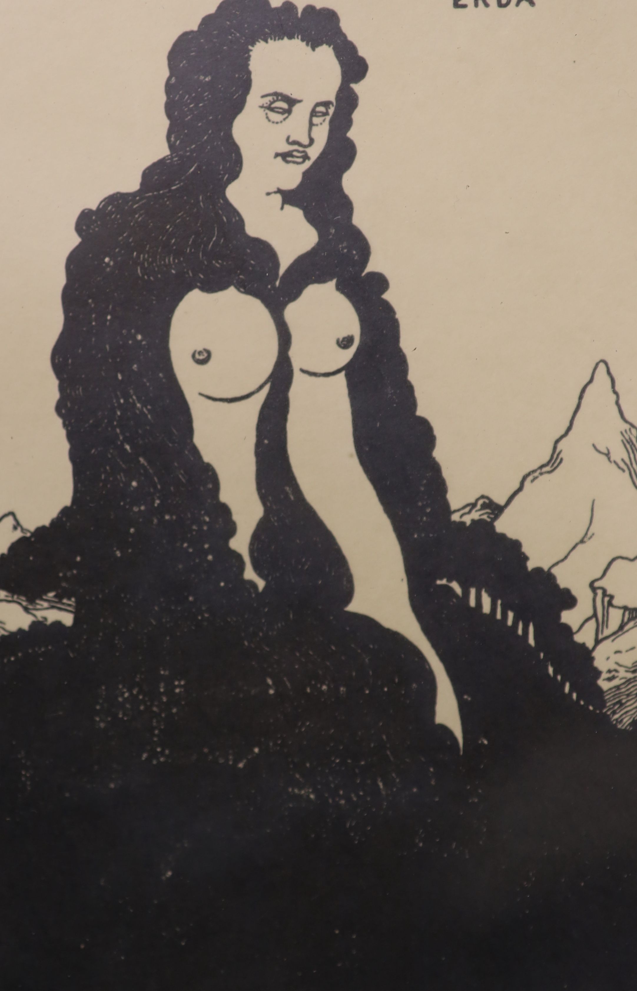 After Aubrey Beardsley, eight black and white prints, largest 33 x 24cm